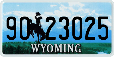 WY license plate 9023025