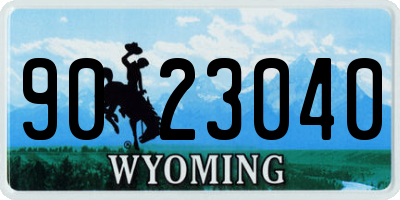 WY license plate 9023040