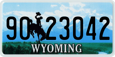 WY license plate 9023042