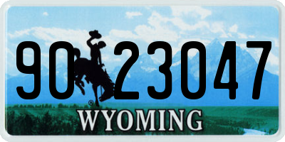 WY license plate 9023047