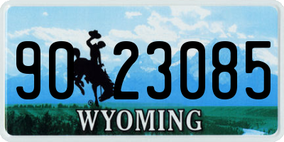 WY license plate 9023085