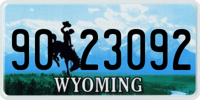 WY license plate 9023092