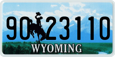 WY license plate 9023110