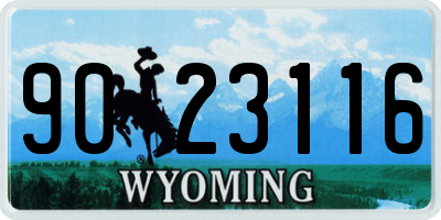 WY license plate 9023116