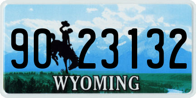 WY license plate 9023132
