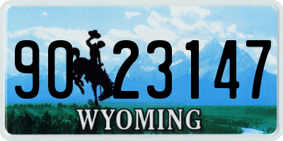WY license plate 9023147