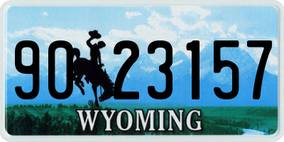 WY license plate 9023157
