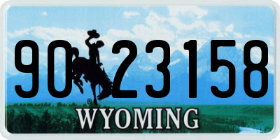 WY license plate 9023158