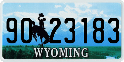 WY license plate 9023183