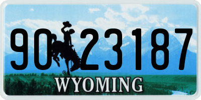 WY license plate 9023187