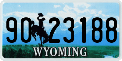 WY license plate 9023188