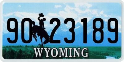 WY license plate 9023189