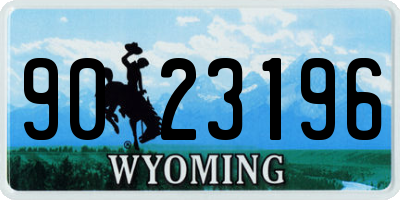 WY license plate 9023196