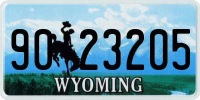 WY license plate 9023205