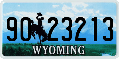WY license plate 9023213