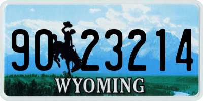 WY license plate 9023214