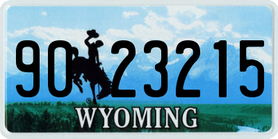 WY license plate 9023215