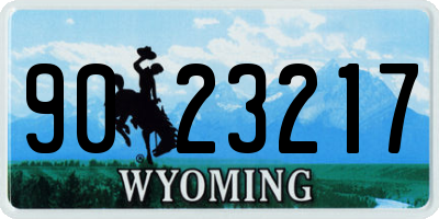 WY license plate 9023217
