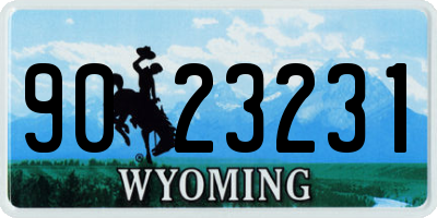 WY license plate 9023231