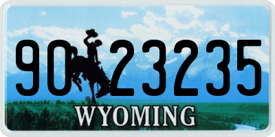 WY license plate 9023235