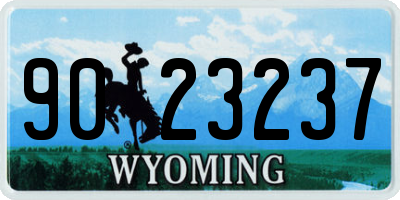 WY license plate 9023237