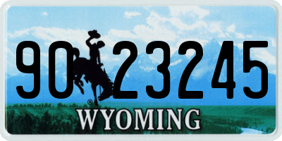 WY license plate 9023245