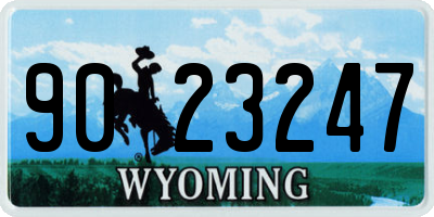 WY license plate 9023247