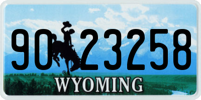 WY license plate 9023258