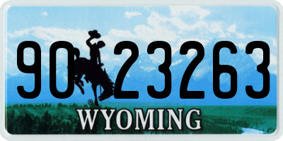 WY license plate 9023263