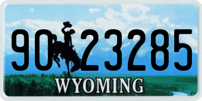WY license plate 9023285