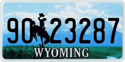 WY license plate 9023287