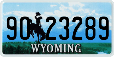 WY license plate 9023289
