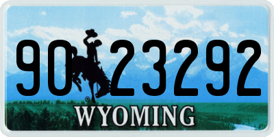 WY license plate 9023292