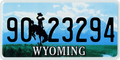 WY license plate 9023294