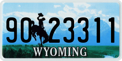 WY license plate 9023311