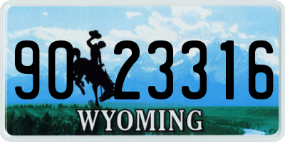 WY license plate 9023316