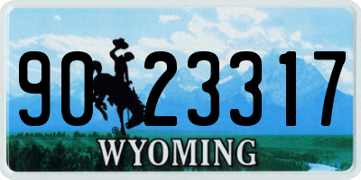 WY license plate 9023317