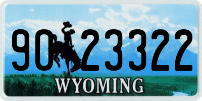 WY license plate 9023322