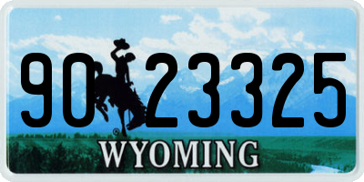 WY license plate 9023325