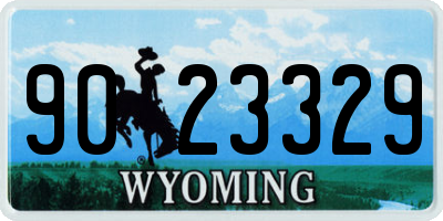 WY license plate 9023329
