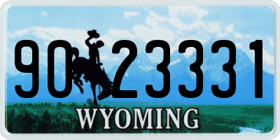 WY license plate 9023331