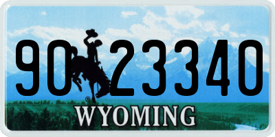 WY license plate 9023340