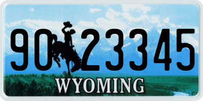 WY license plate 9023345