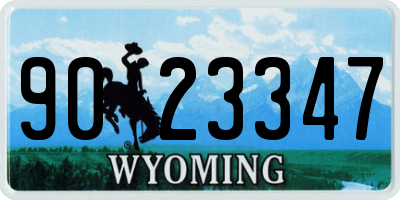 WY license plate 9023347