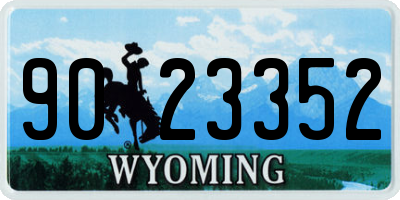 WY license plate 9023352