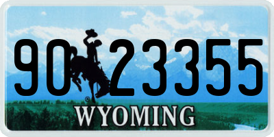 WY license plate 9023355