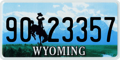 WY license plate 9023357