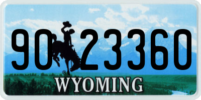 WY license plate 9023360
