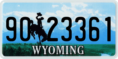 WY license plate 9023361