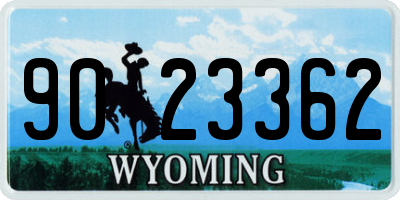 WY license plate 9023362